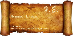 Hummel Ervin névjegykártya