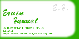 ervin hummel business card